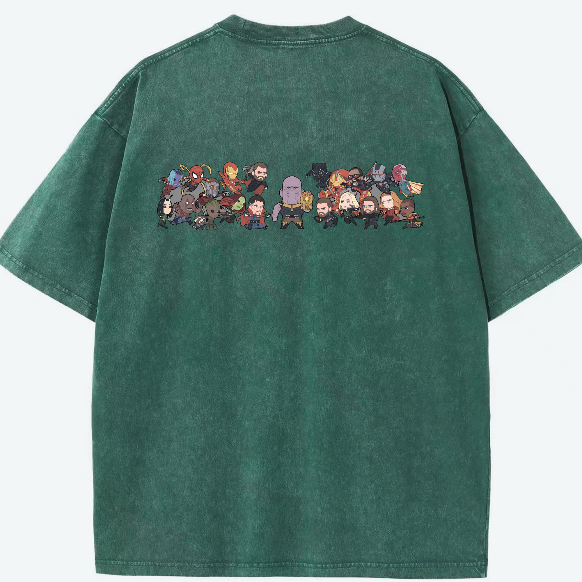（画像用） アベンジャーズ The Avengers 綿100% ヴィンテージ風 半袖Tシャツ（背面プリント）